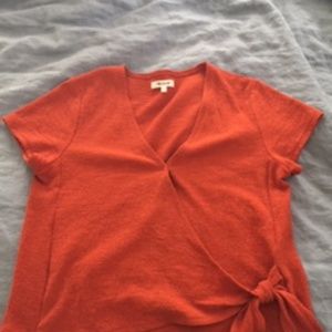 Madewell Orange wrap Shirt